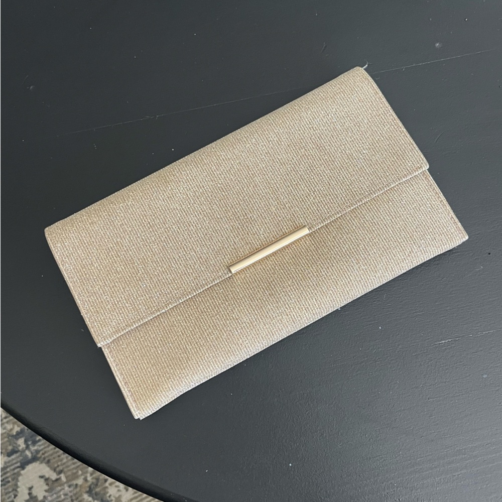 Anthropologie La Regale gold shimmer clutch